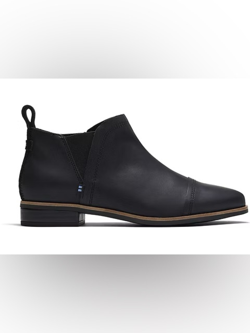 Tom’s Reese Black Leather ankle booties, Size 6, NWOT
